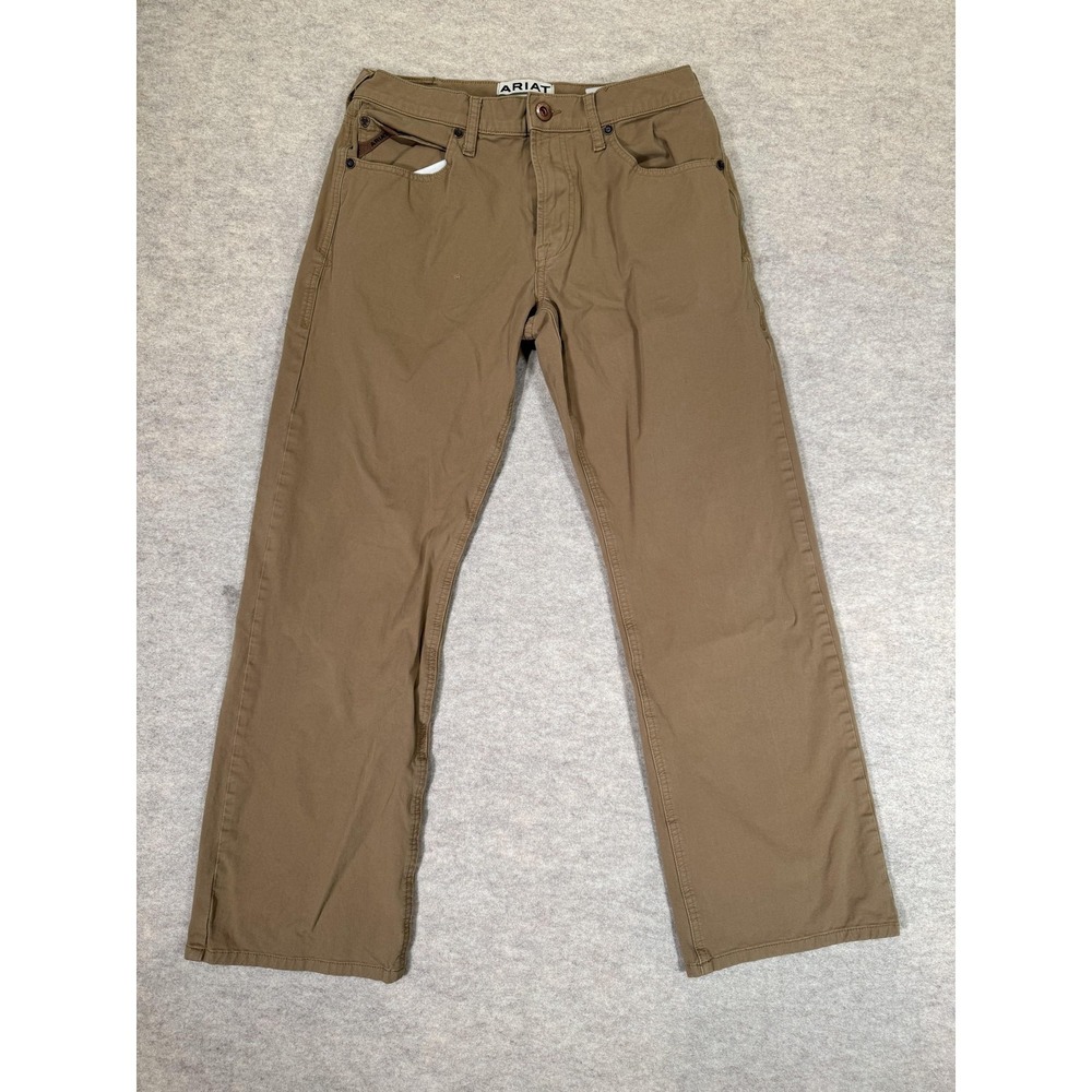 Ariat M5 Jeans Mens 31x32 Brown Straight Fit Straight Leg Zip Fly Stretch Denim